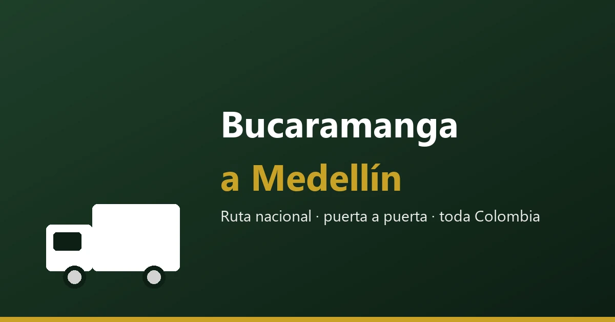 Mudanzas de Bucaramanga a Medellin, ruta nacional